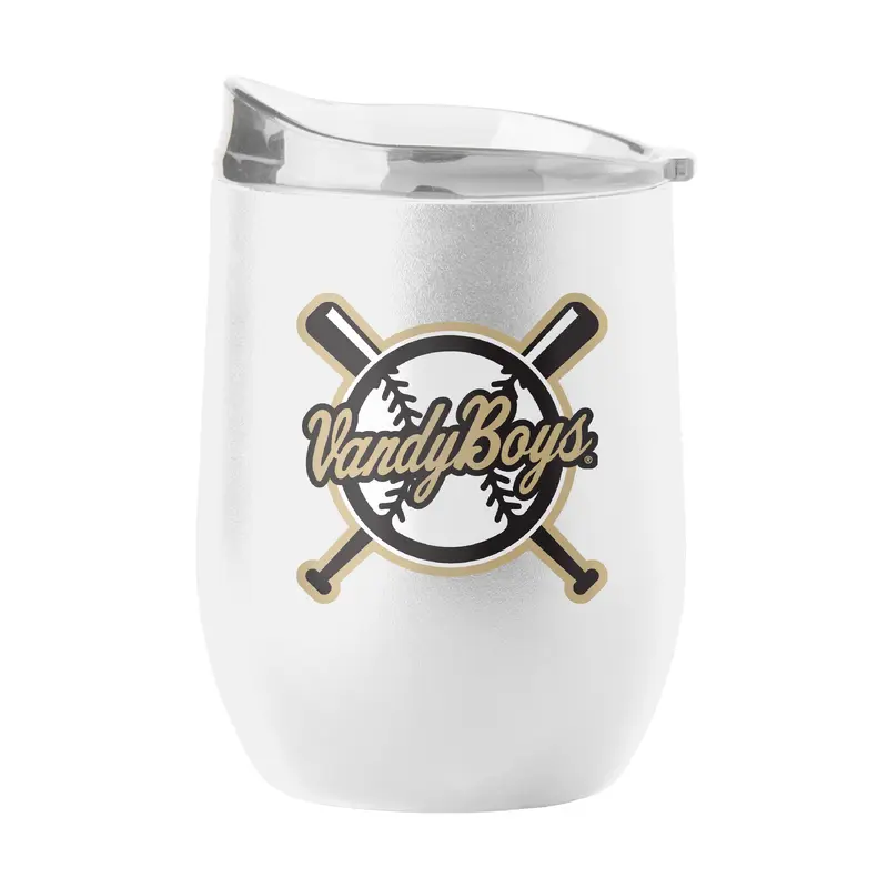 Vanderbilt 16oz VandyBoys White Powder Coat Curved Beverage