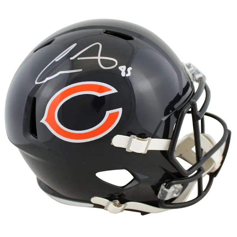 Bears Cole Kmet Authentic Signed Full Size Speed Rep Helmet BAS Witnessed