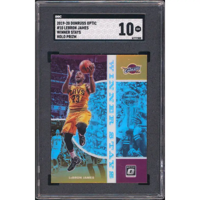 Lakers LeBron James 2019 Donruss Optic #10 Winner Stays Holo Prizm Card 10 SGC 1