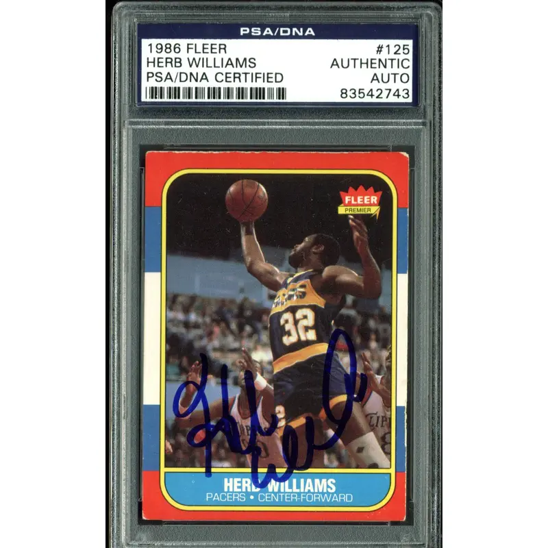 Pacers Herb Williams Authentic Signed 1986 Fleer #125 Card PSA/DNA Slabbed 1
