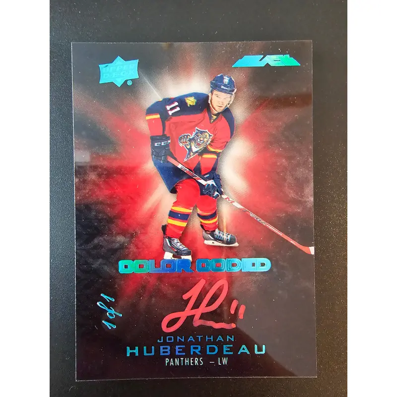 2016-17 UD Black - Color Coded Signatures Black - Jonathan Huberdeau #CO-JH 1of1
