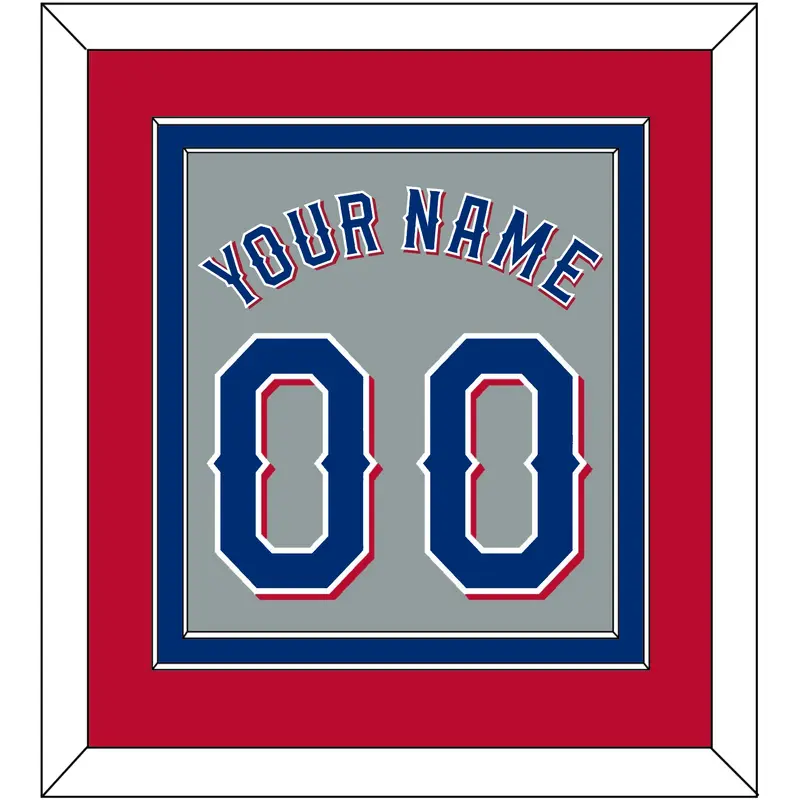 Texas Name & Number - Road Gray (2020-2023) - Double Mat 4