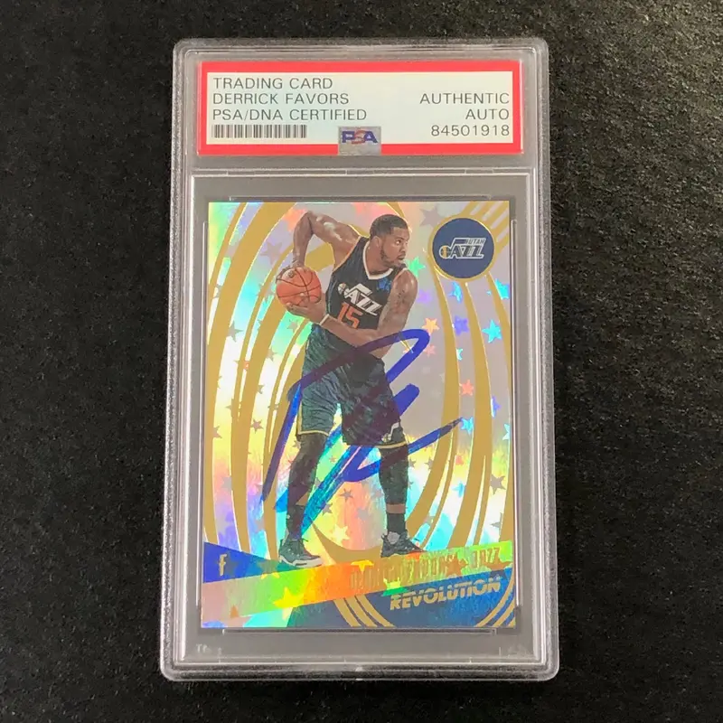 2016-17 Panini Revolution #29 Derrick Favors Signed Card AUTO PSA Slabbed Jazz