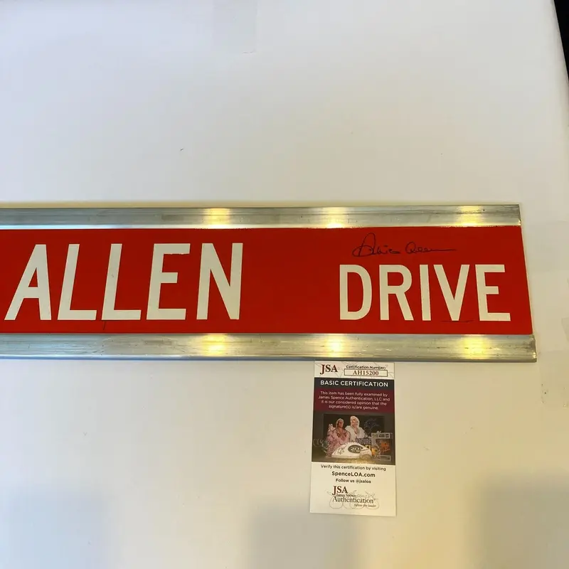 Dick Allen Twice Signed 6x30 Street Sign Richie Allen Drive JSA COA
