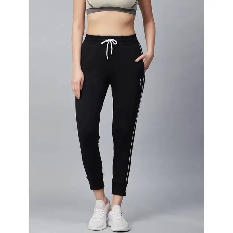 Alcis Solid Women Black Track Pants