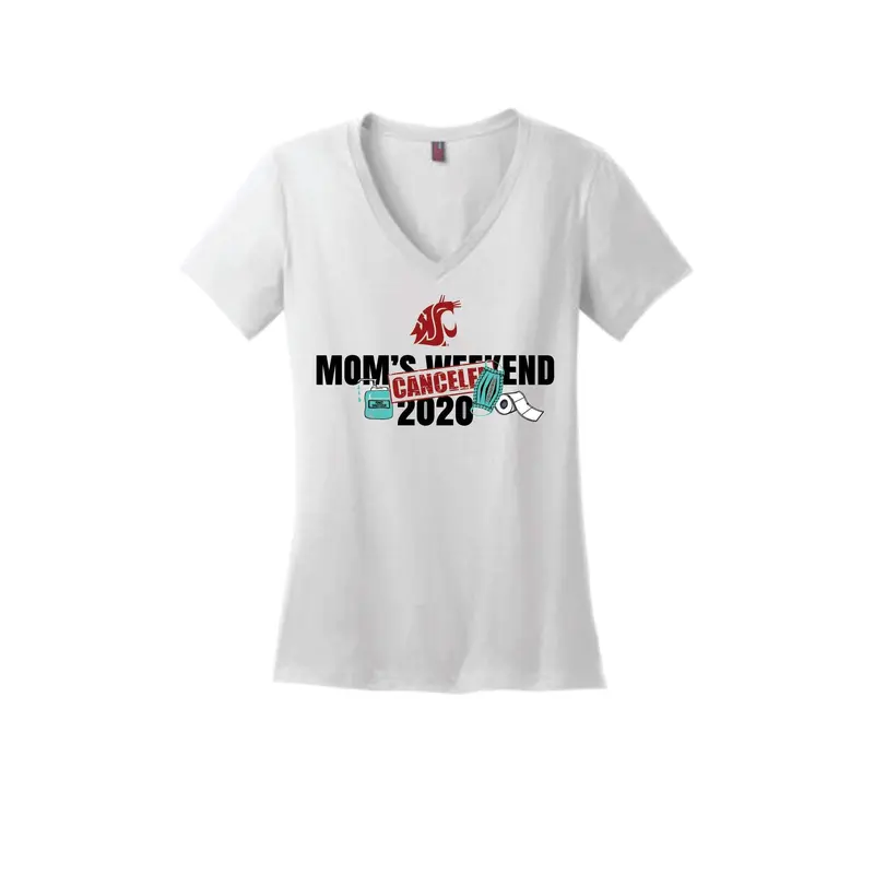 White "CANCELED" Mom's Weekend V-Neck