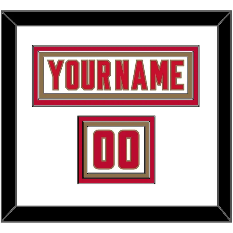 Denver Nameplate & Number (Shoulder) - Home White - Triple Mat 1
