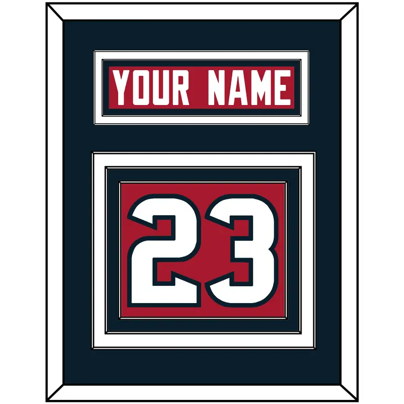 Houston Nameplate & Number (Back) - Alternate Red (2003-2023) - Triple Mat 3