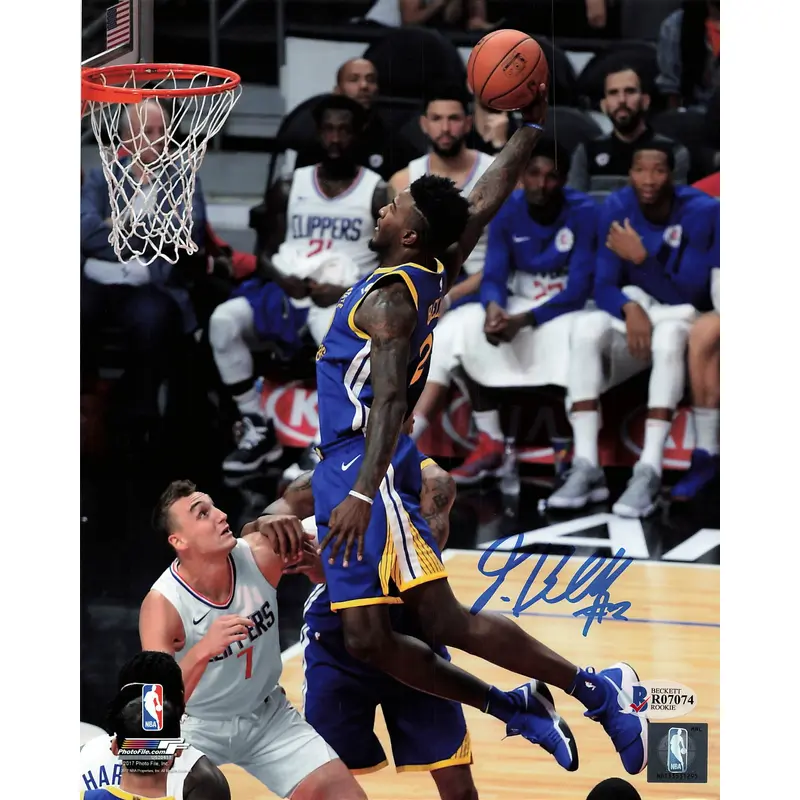 Jordan Bell signed 8x10 photo BAS Beckett Golden State Warriors Autographed