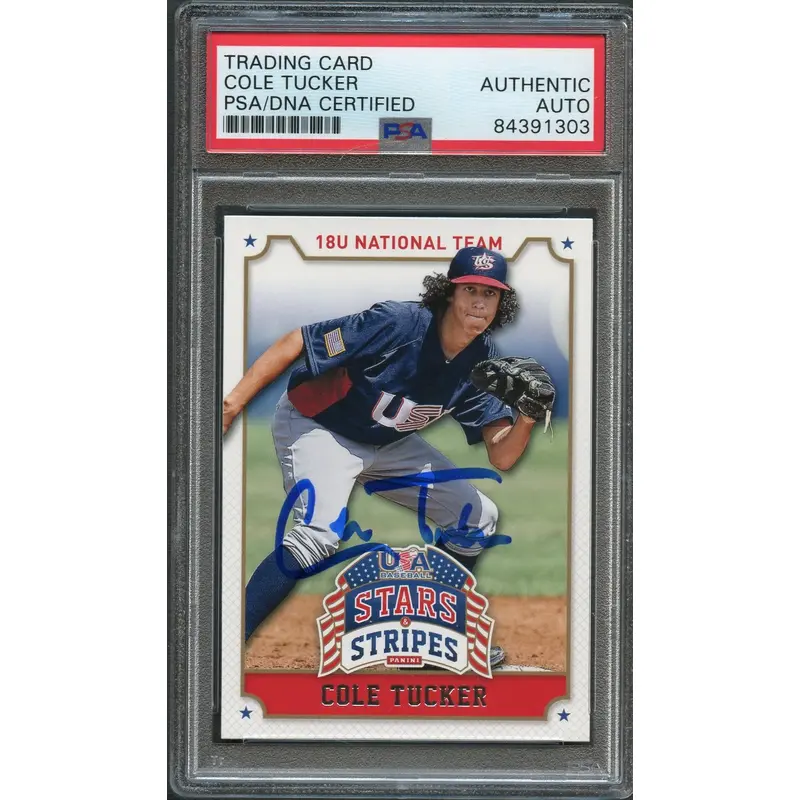 2015 Stars And Stripes #23 Cole Tucker Signed Card PSA Slabbed Auto Pirates