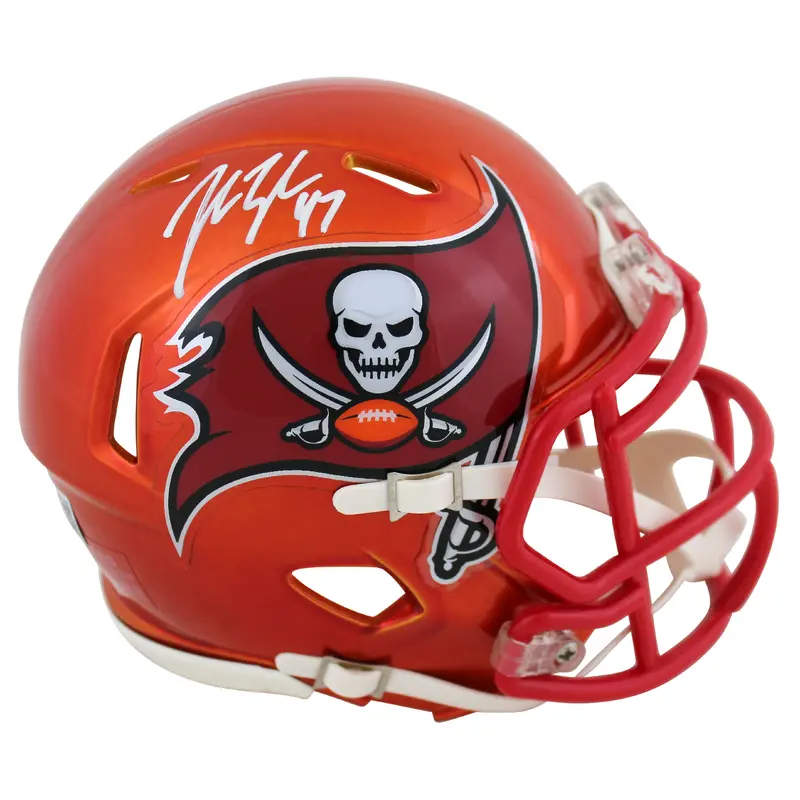 Buccaneers John Lynch Authentic Signed Flash Speed Mini Helmet BAS Witnessed