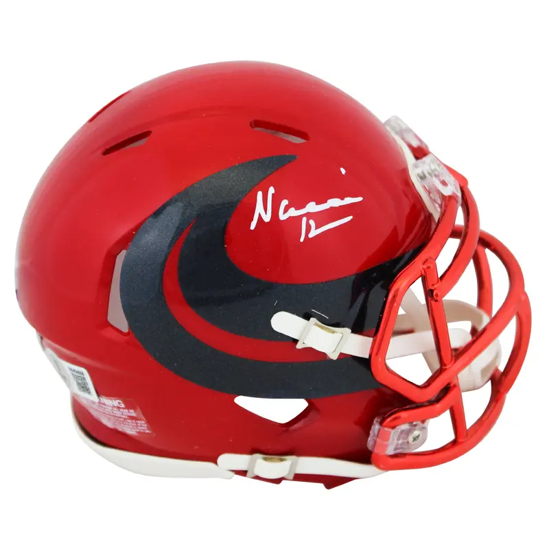 Texans Nico Collins Signed 2024 On-Field Alt Speed Mini Helmet BAS Witnessed