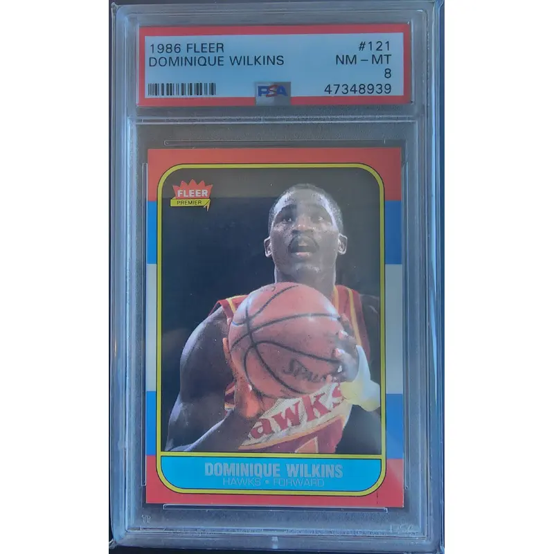 Dominique Wilkins 1986 Fleer Basketball #121 PSA 8 Nm-Mint