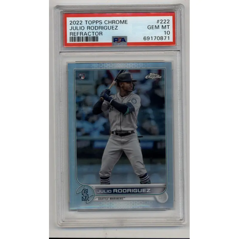 Julio Rodriguez 2022 Topps Chrome Refractor #222 PSA 10 Gem Mint 0871