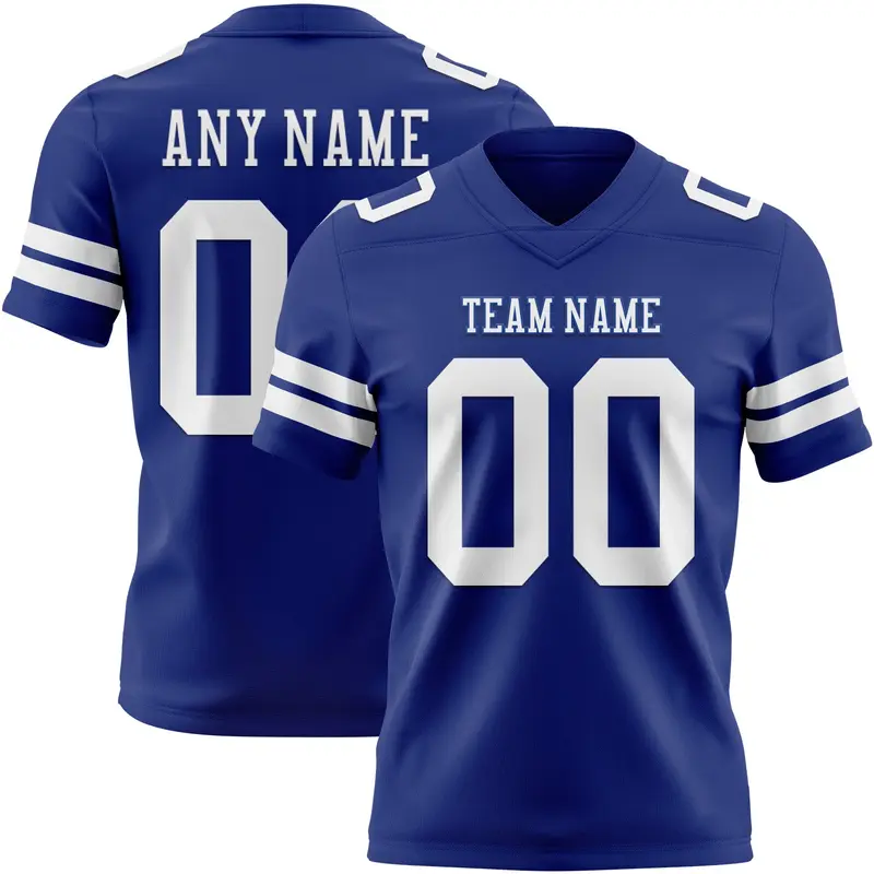 Custom Royal White Mesh Authentic Football Jersey