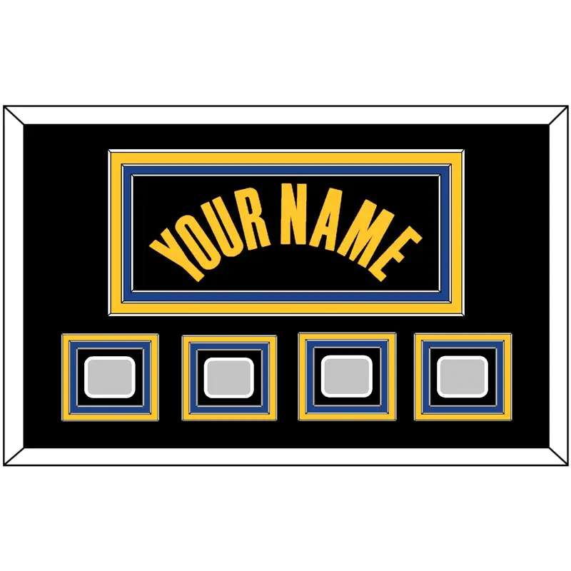 Golden State Name & 4 Finals Patches - Black City (2021-2022) - Triple Mat 2