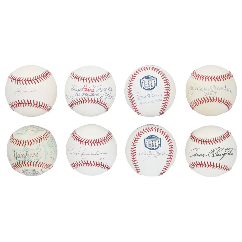 1958 New York Yankees WS Champs Team Signed Baseball Collection 33 Balls PSA JSA