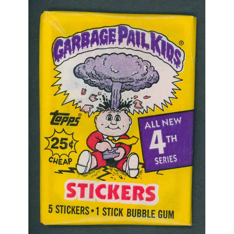 1986 Topps Garbage Pail Kids Series 4 Unopened Wax Pack (w/ price) (Purple Cloud)