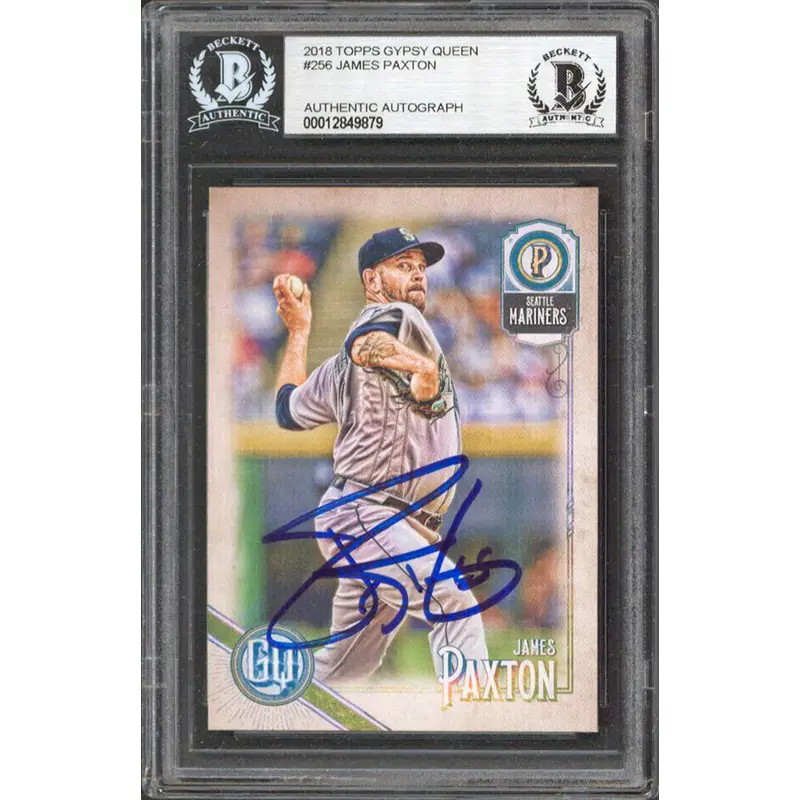 Mariners James Paxton Signed 2018 Topps Gypsy Queen #256 Card BAS Slabbed