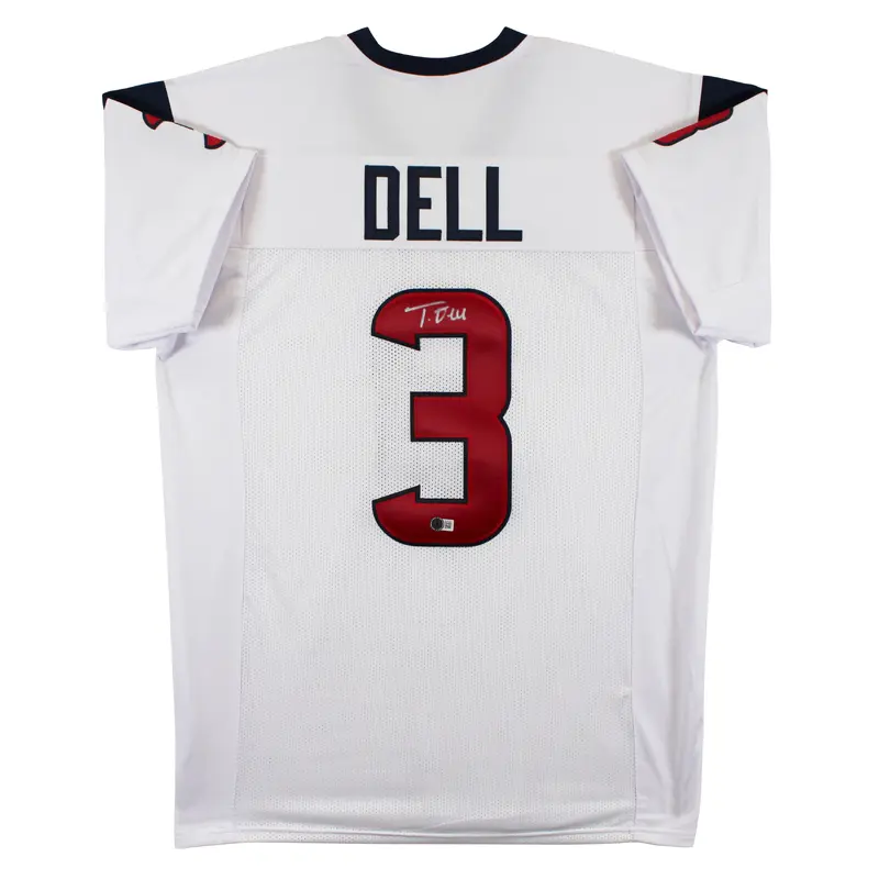 Tank Dell Authentic Signed White Pro Style Jersey w/ Silver Signature BAS