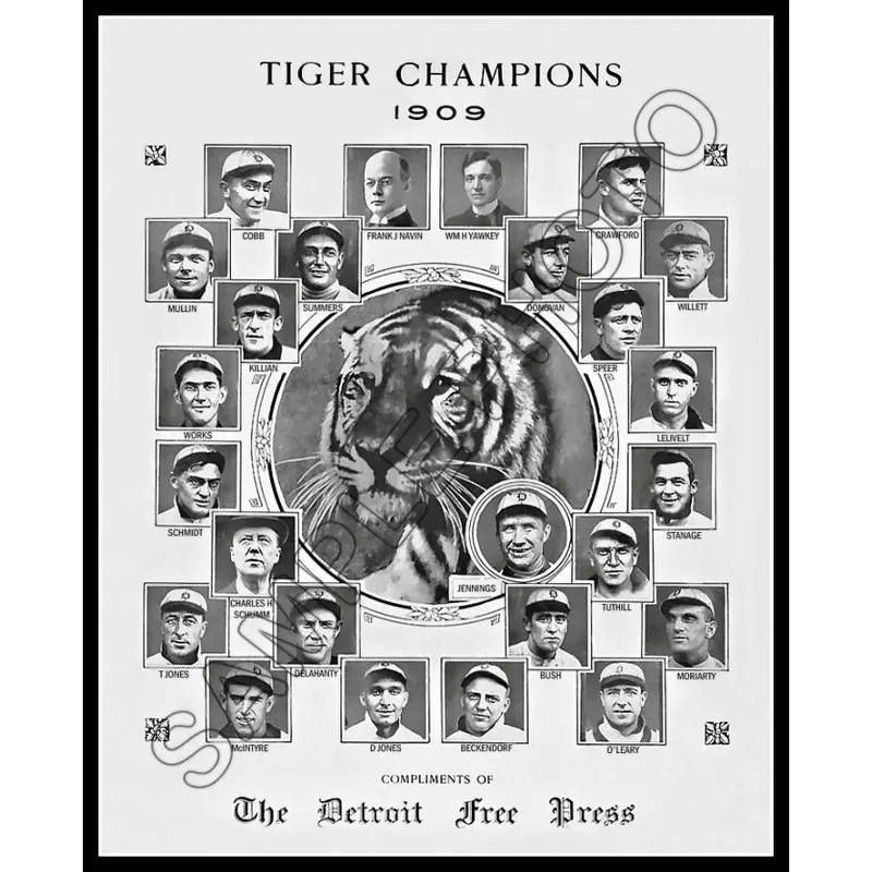 1909 Detroit Tigers 8X10 Photo - Cobb Crawford - 1175