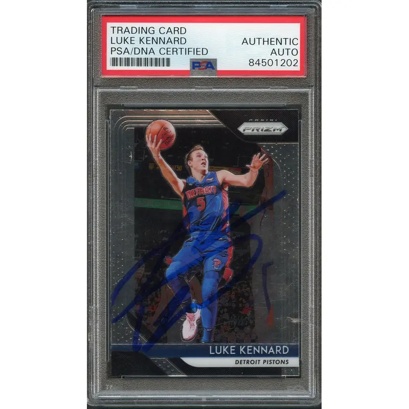 2018-19 Panini Prizm #152 Luke Kennard Signed Rookie Card AUTO PSA Slabbed Pistons