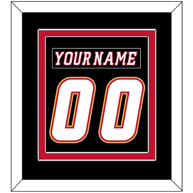 Calgary Nameplate & Number (Back) Combined - Alternate Black - Double Mat 2