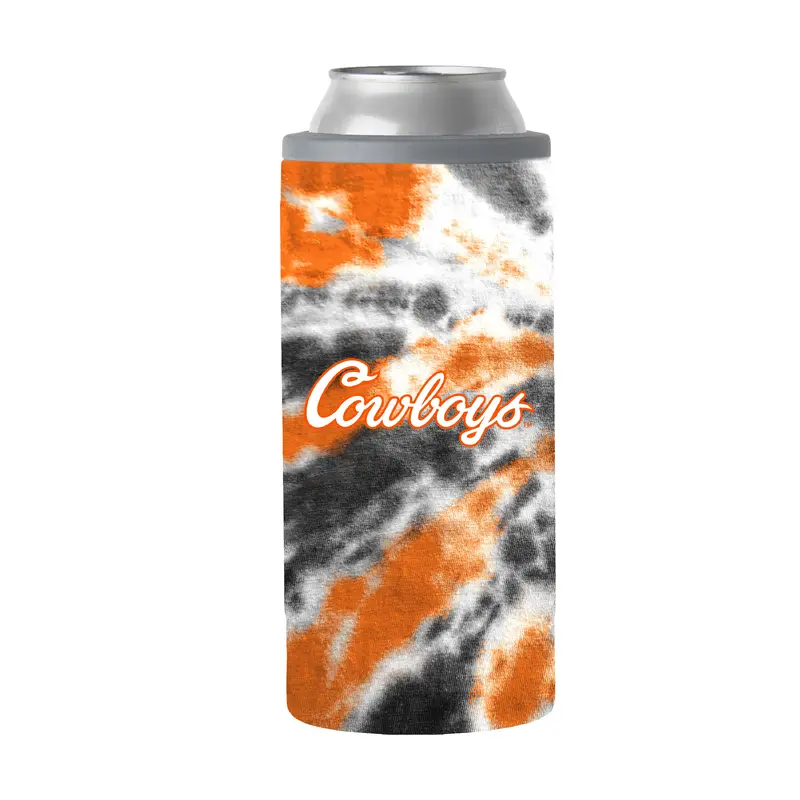 Oklahoma State 12oz Tie Dye Slim Can Coolie