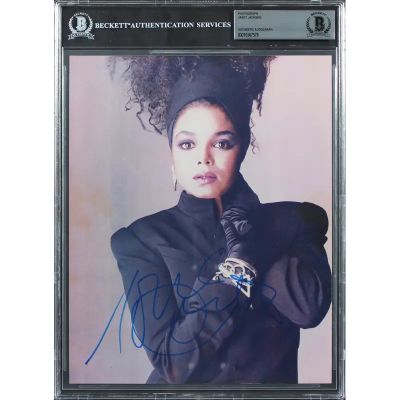 Janet Jackson Authentic Signed 8x10 Photo Autographed BAS Slabbed