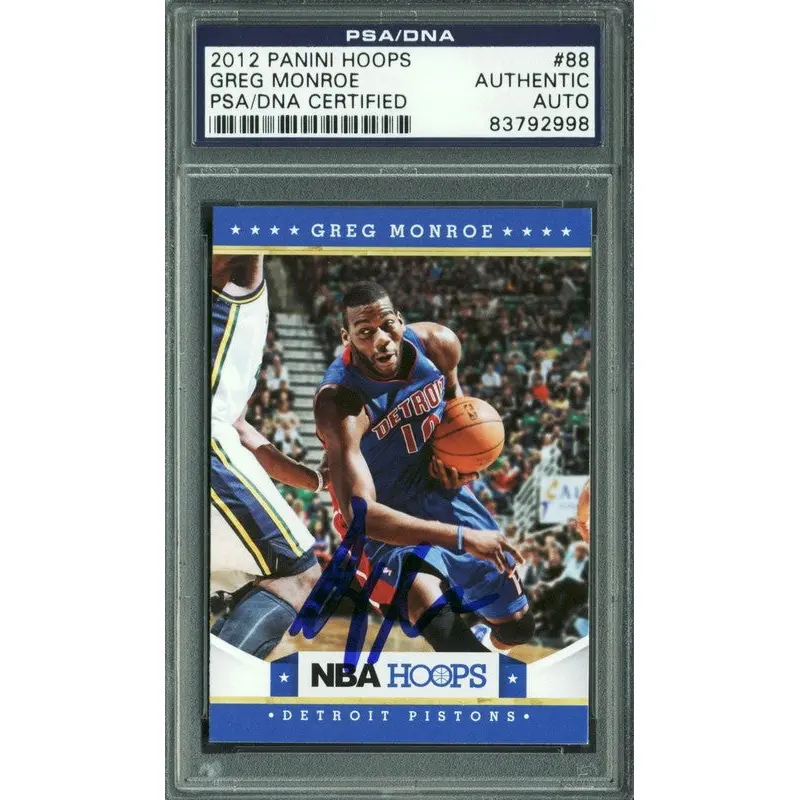 Pistons Greg Monroe Authentic Signed Card 2012 Panini Hoops #88 PSA/DNA Slabbed