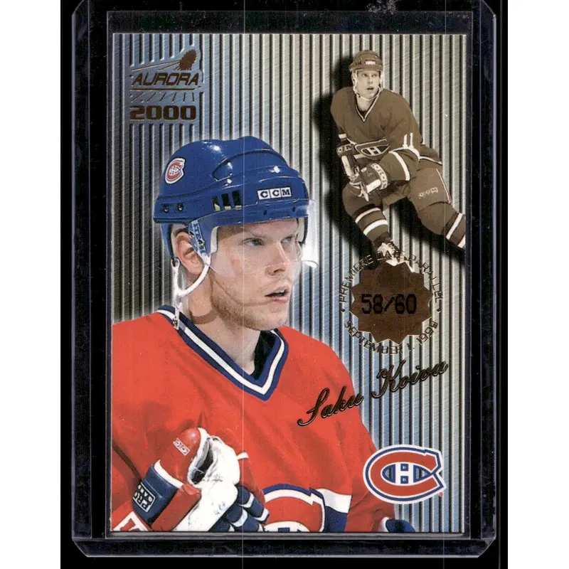 1999-00 Pacific Aurora - Striped Premiere Date - Saku Koivu #75 /60