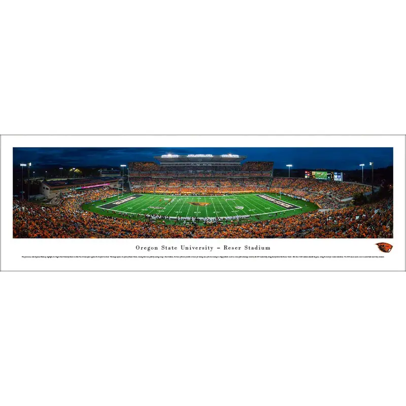 Oregon State Beavers Reser Stadium Game Night Panoramic Poster Print - Blakeway 2015
