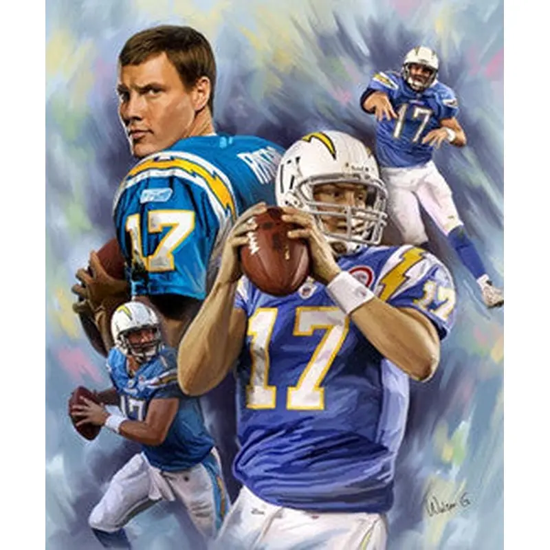 Philip Rivers "Blue Bomber" San Diego Chargers Premium Poster - Walter G. Art 2010
