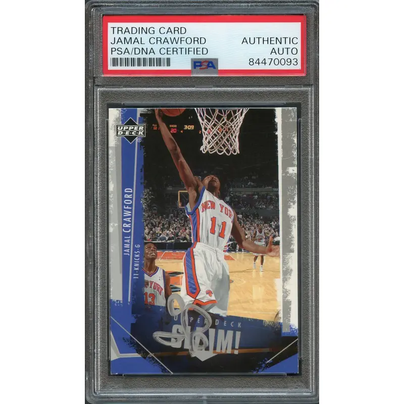 2005-06 Upper Deck Slam #58 Jamal Crawford Signed Card AUTO PSA Slabbed Knicks