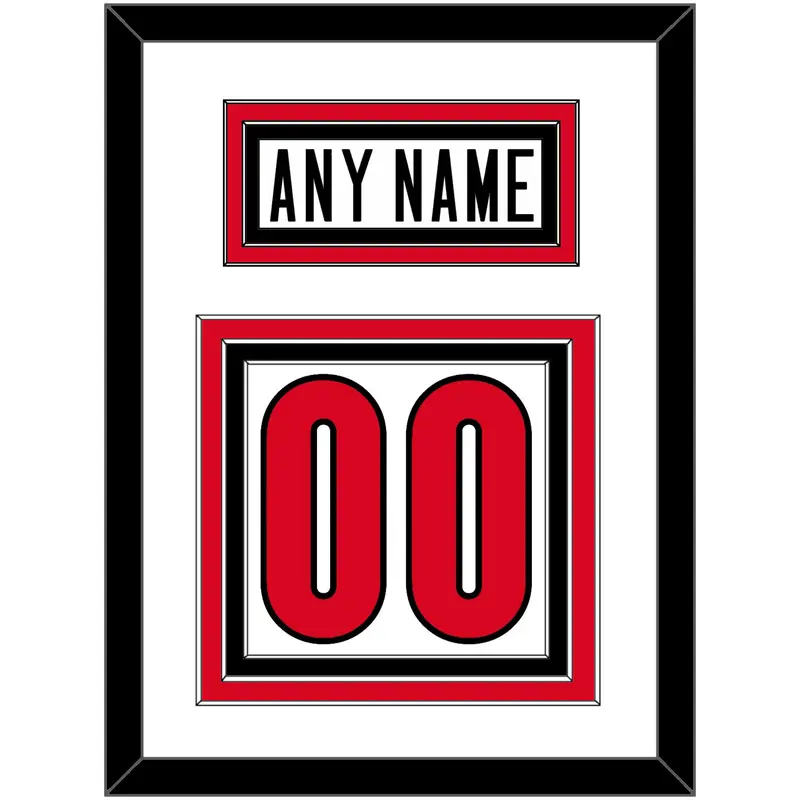 Canada Men's Hockey Nameplate & Number (Back) - 2006 Olympics Home White - Triple Mat 1