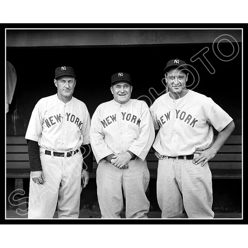 Lou Gehrig Joe McCarthy 8X10 Photo - Art Fletcher 1937 Yankees - 1763