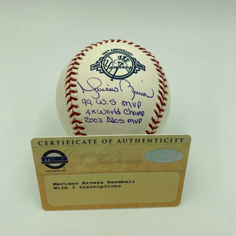 Mariano Rivera "1999 W.S. MVP 4X World Series Champ" Signed Baseball Steiner COA
