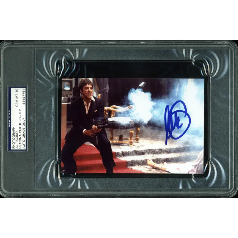 Al Pacino Scarface Authentic Signed 4x6 Photo Auto Graded Gem 10! PSA Slabbed