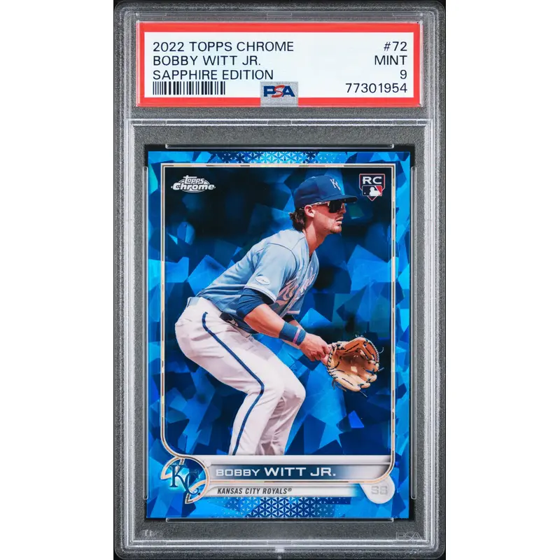 Bobby Witt Jr. 2022 Topps Chrome Sapphire RC #72 PSA 9 Mint
