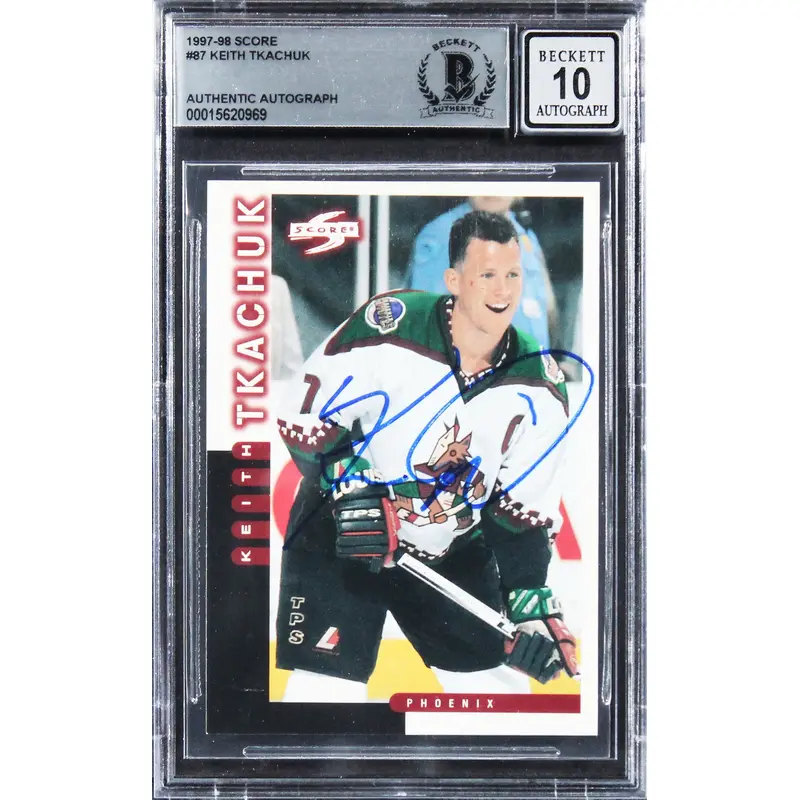 Coyotes Keith Tkachuk Authentic Signed 1997 Score #87 Card Auto 10! BAS Slabbed