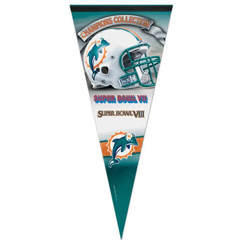 Miami Dolphins 2-Time Super Bowl Champions EXTRA-LARGE Premium Pennant