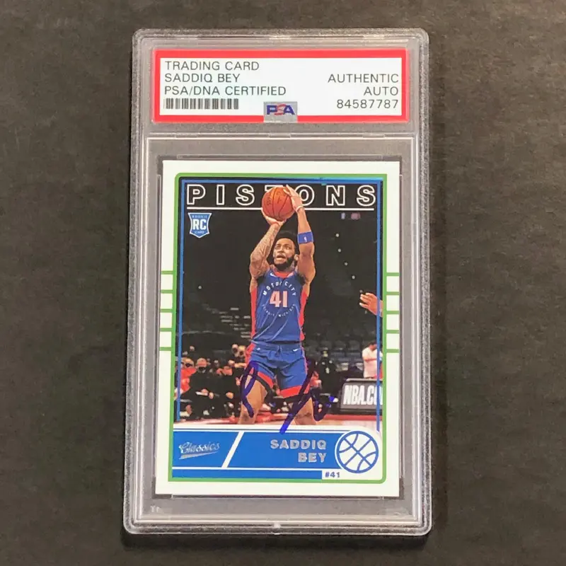 2020-21 Chronicles Classics #637 Saddiq Bey Signed Card AUTO PSA Slabbed RC Pistons