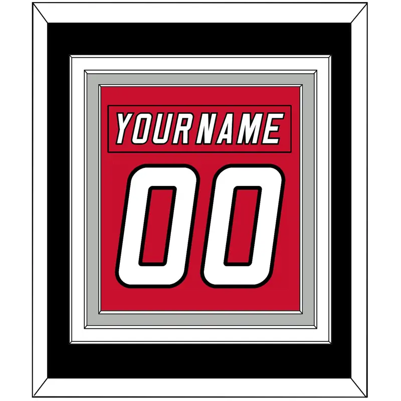 Carolina Nameplate & Number (Back) Combined - Home Red (2007-2013) - Triple Mat 4