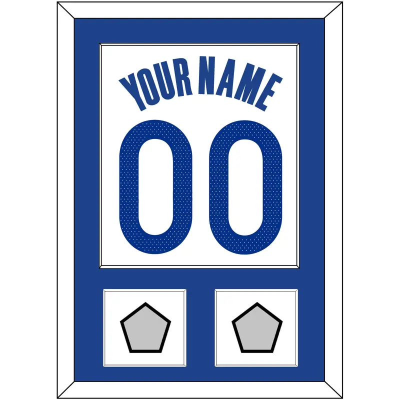 Golden State Name & Number With 2 Finals Patches - White Association - Single Mat 1