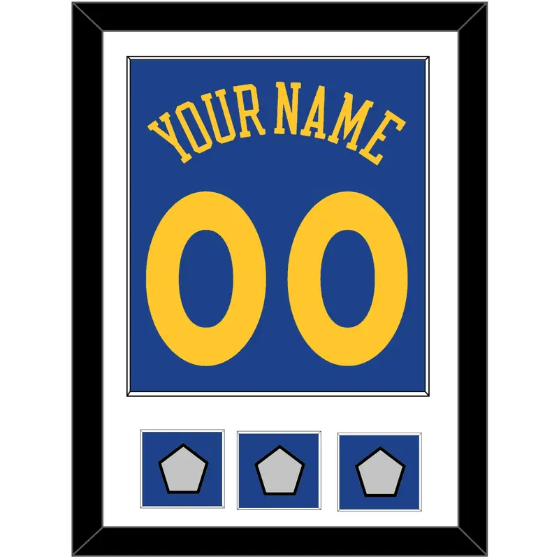 Golden State Name & Number With 3 Finals Patches - Road Blue (2010-2019) - Single Mat 1