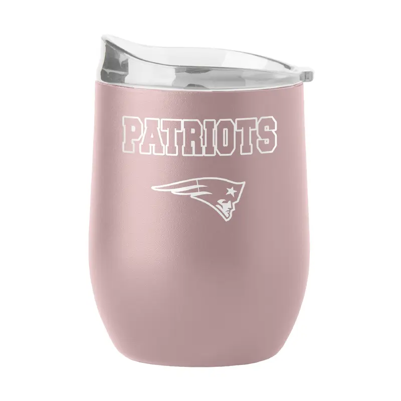 New England Patriots 16oz Stencil Powder Coat Curved Beverage