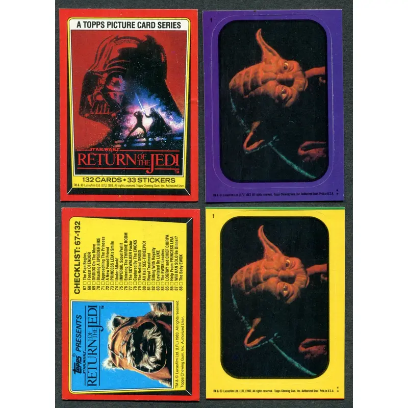 1983 Topps Return Of The Jedi Complete Series 1 Set (w/ stickers) (132/33/33) NM NM/MT