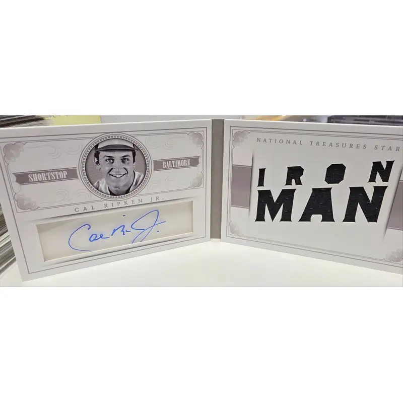 Cal Ripken Jr. 2014 Panini National Treasures Iron Man Autographed Booklet #3/25