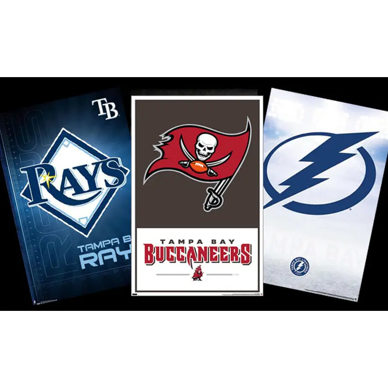 COMBO: Tampa Bay, Florida Pro Sports 3-Poster Combo Set (Rays, Bucs, Lightning)