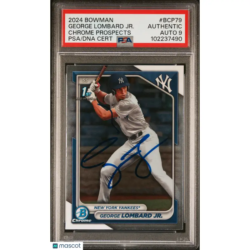 2024 Bowman Chrome Prospects #BCP79 George Lombard JR. PSA A Auto 9